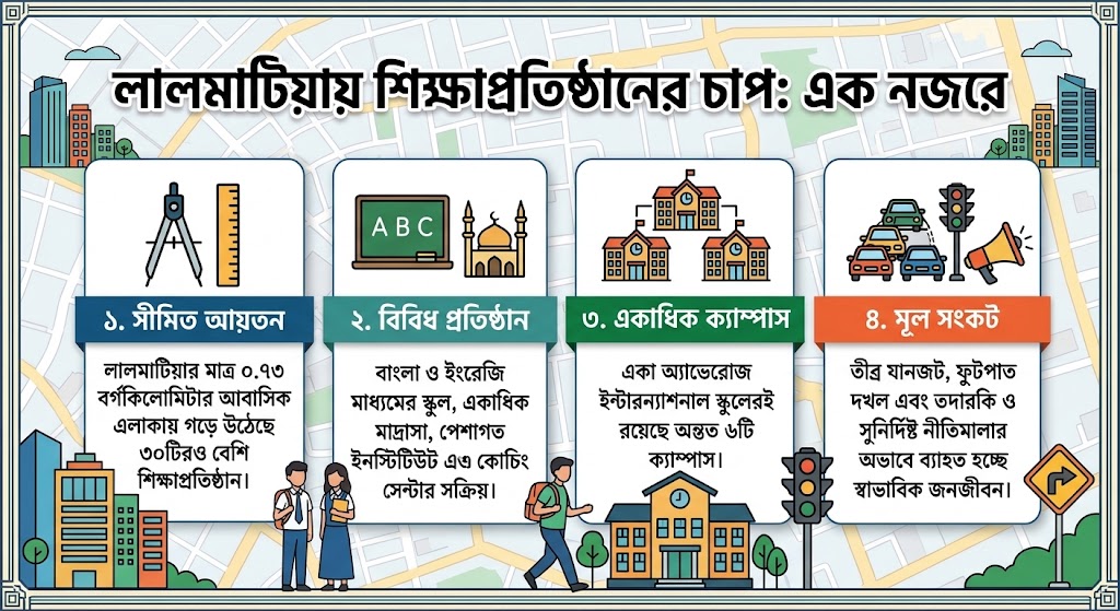 আবাসিক এলাকার বদলে শিক্ষাপ্রতিষ্ঠানের হাব লালমাটিয়া, তদারকিতে সমন্বয়হীনতা